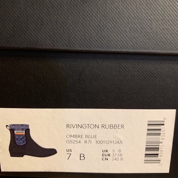 Brand New Coach Rivington Rubber Short Rain Boots 7 B/Narrow Fit/Size Up - Picture 12 of 12
